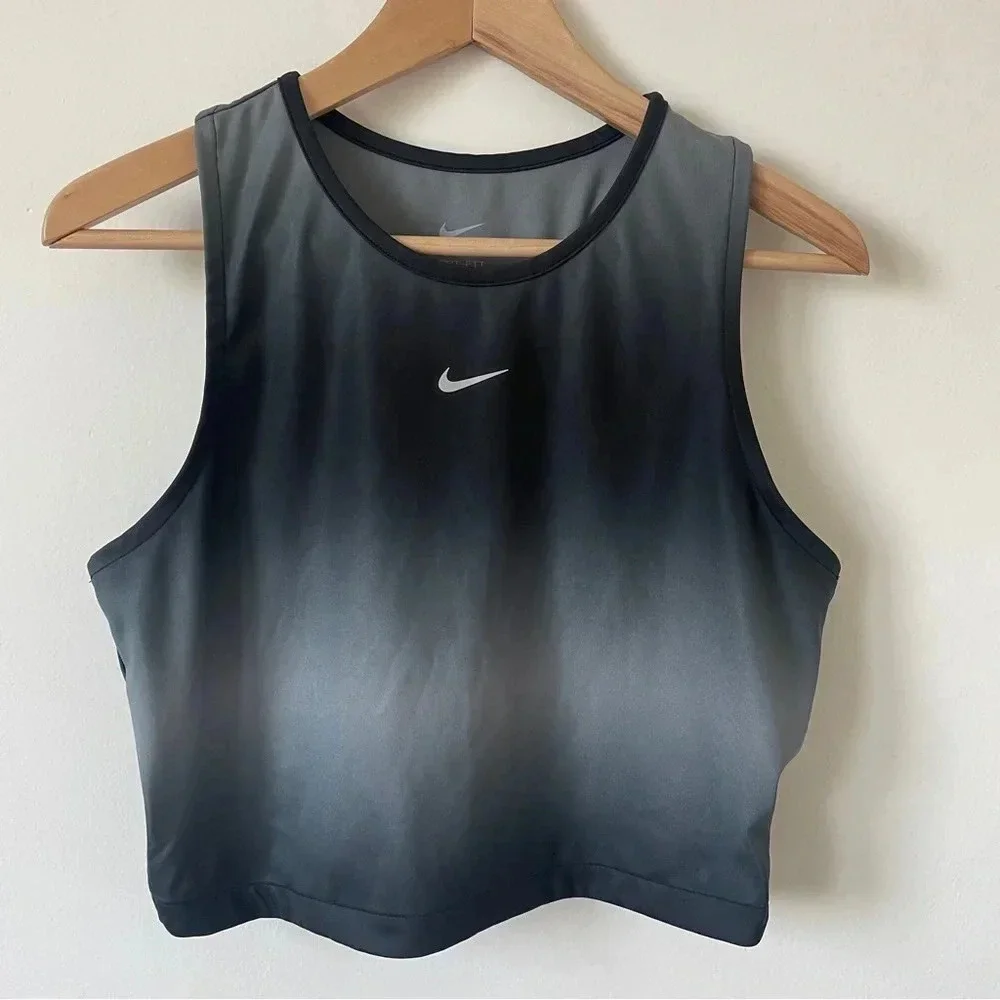 Nike Dri-Fit Swoosh Printed Crop Tank- Size L